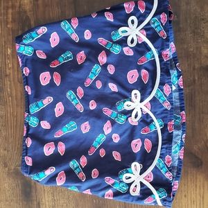Lilly Pulitzer Lipstick & Kisses Girls Skort Size M 6-7 Great Condition
